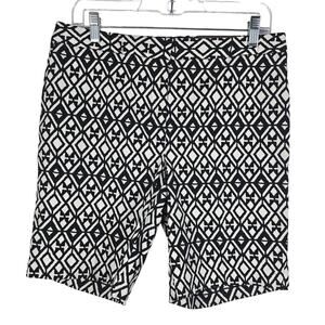 Mario Serrani Italy Black White Comfort Stretch Tummy Control Shorts 8 NWT